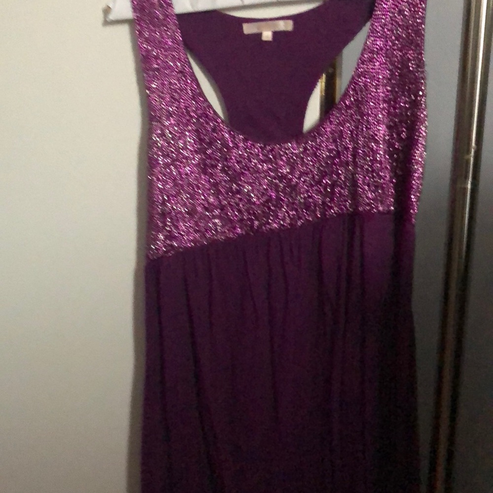 Matty M fuchsia beaded top (racerback)